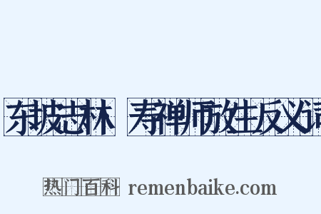 东坡志林·寿禅师放生反义词是什么意思的图片